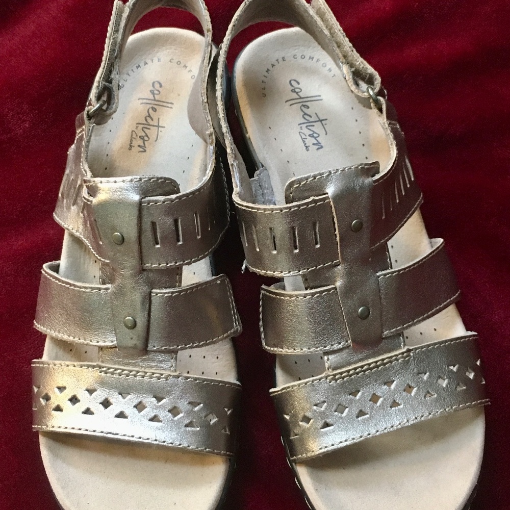 Clark metallic Pewter Lexi Sandals